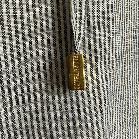 ELLEN TRACY Black and White Striped Linen Blend Popover Tunic - Picture 8 of 13